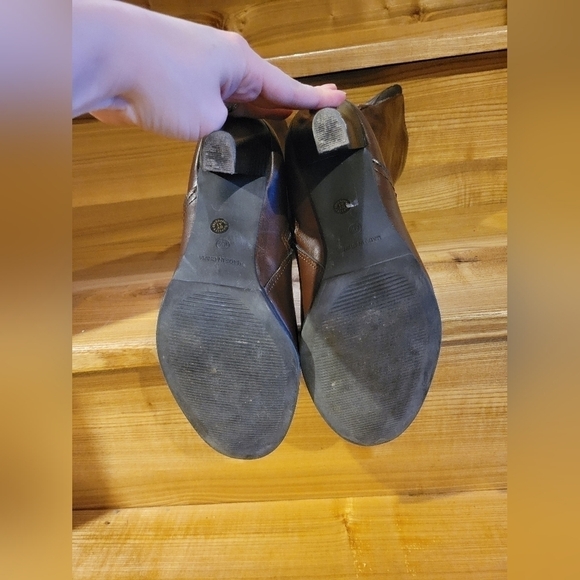 Arizona Jeans women's brown mid-calf heeled side zip boots 7.5 - Picture 10 of 12